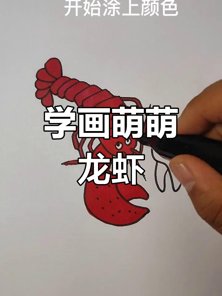 轻松学画可爱龙虾,简单步骤教你画出栩栩如生的海鲜