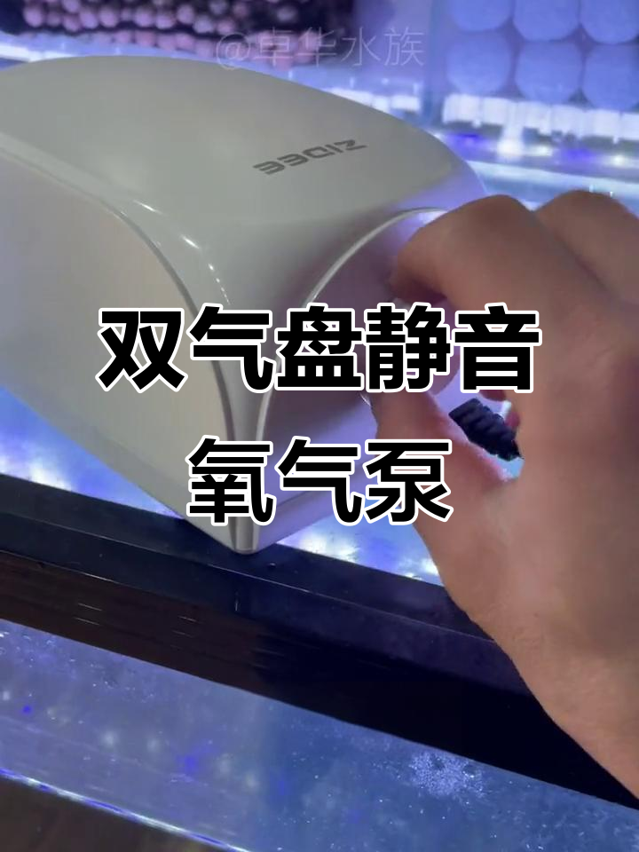 8W静音气泵助力双气盘增氧,鱼缸冲氧更高效