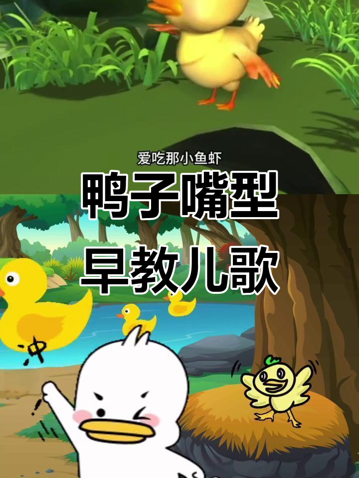 小鸭子的嘴巴是什么形状？儿歌启蒙，0到3岁必备