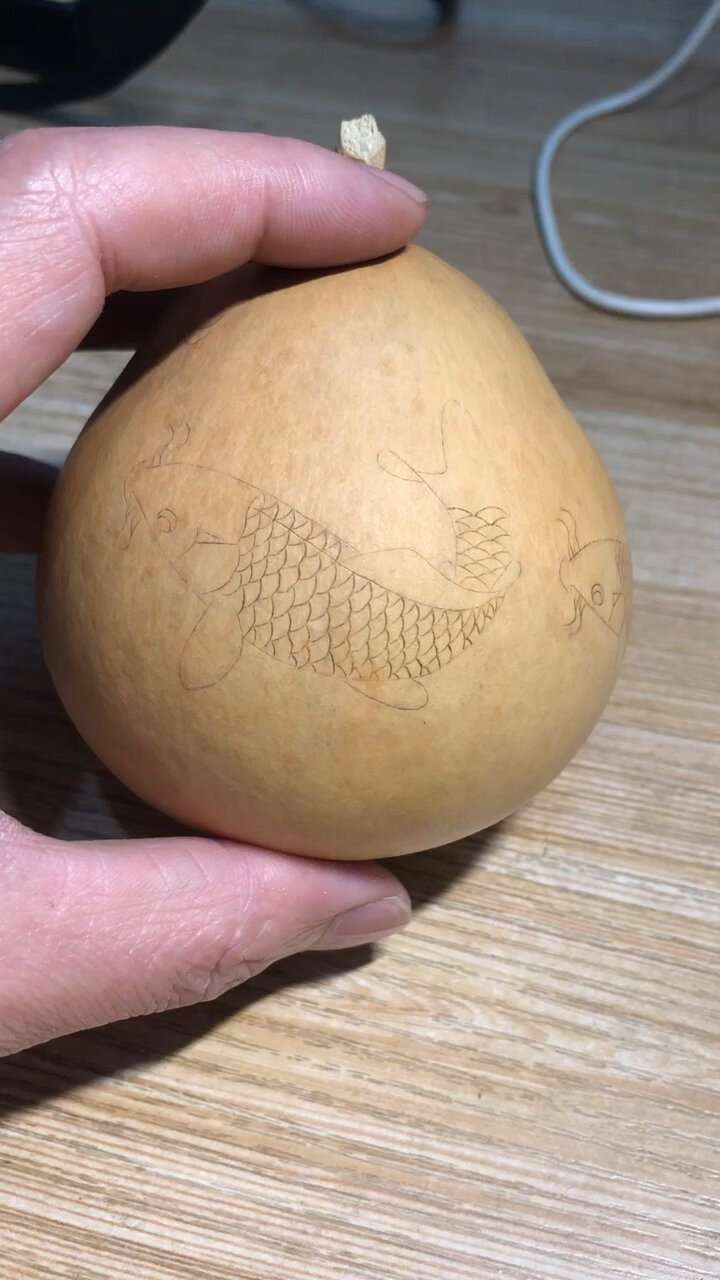 葫芦烙画——鱼