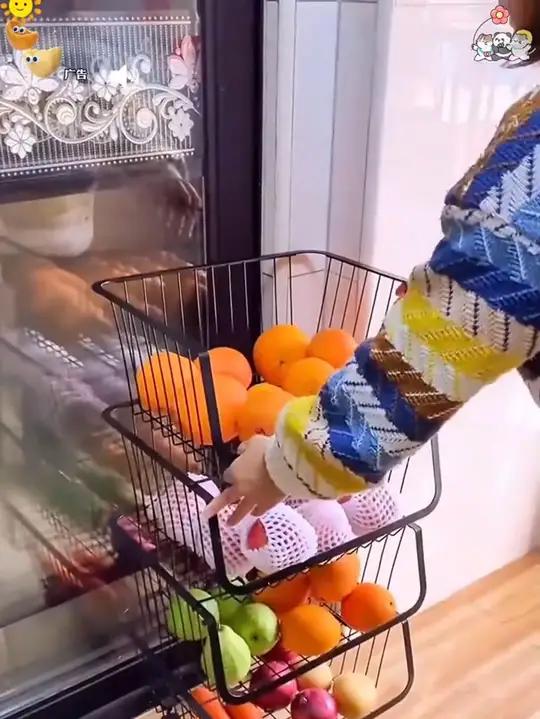 我家以前买回来的菜都是这样乱堆置物架蔬菜水果收纳置物架好物推荐家居必备好物移动置物架HJ