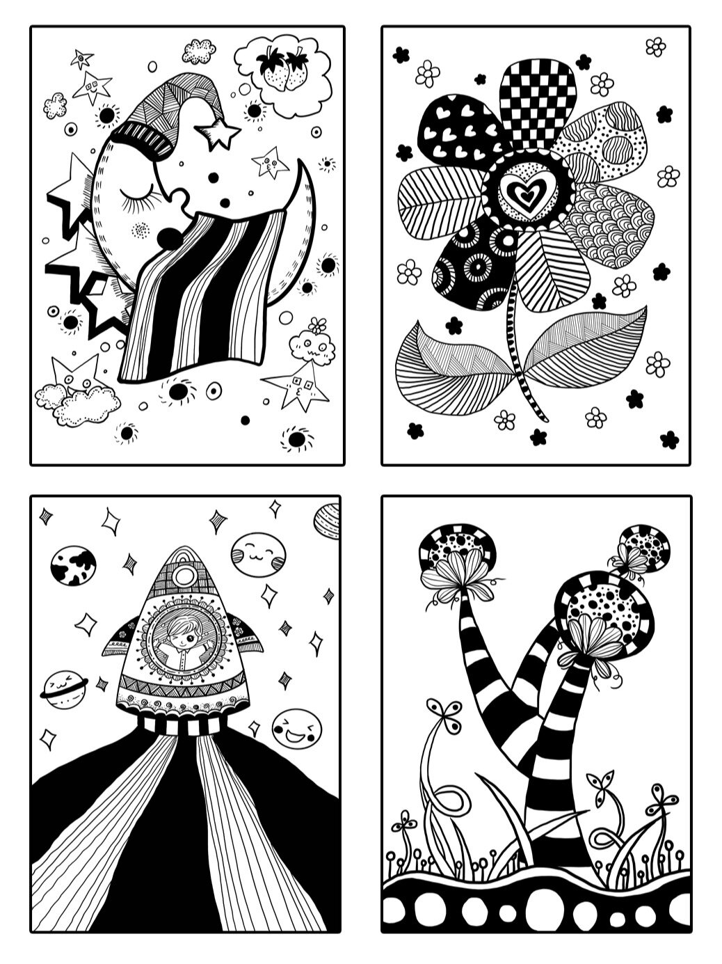 入门级黑白线描画 / 初级线描临摹卡