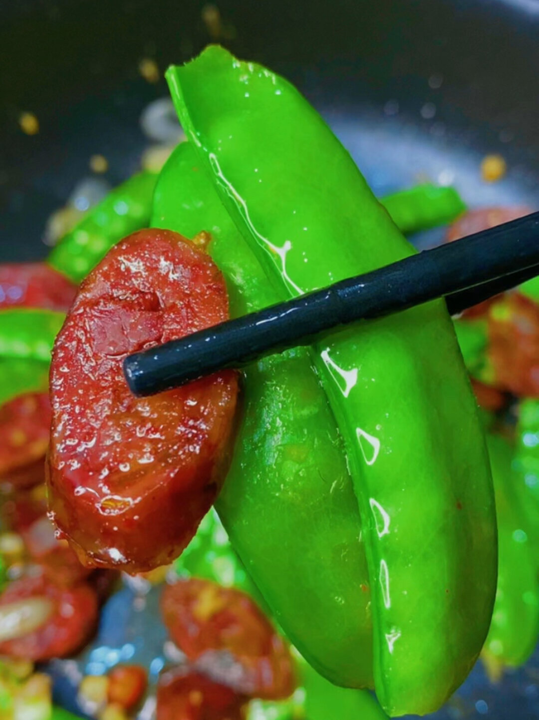 香肠炒豌豆片吃过吗