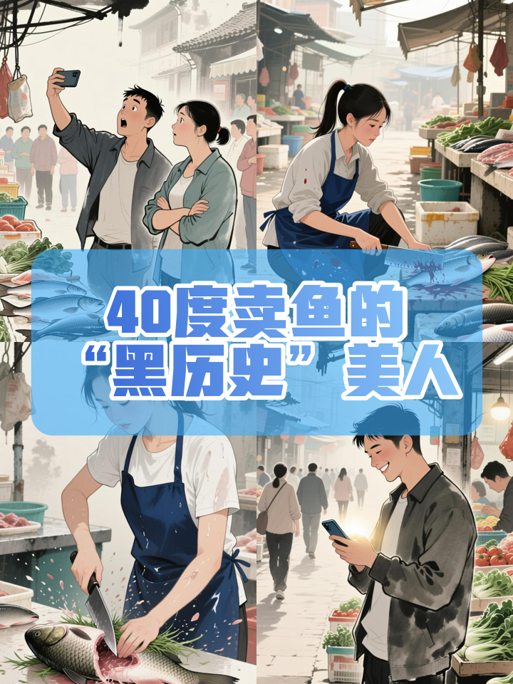 “卖鱼西施”遭网暴,40度天卖鱼自嘲有“黑历史”:努力赚钱最美