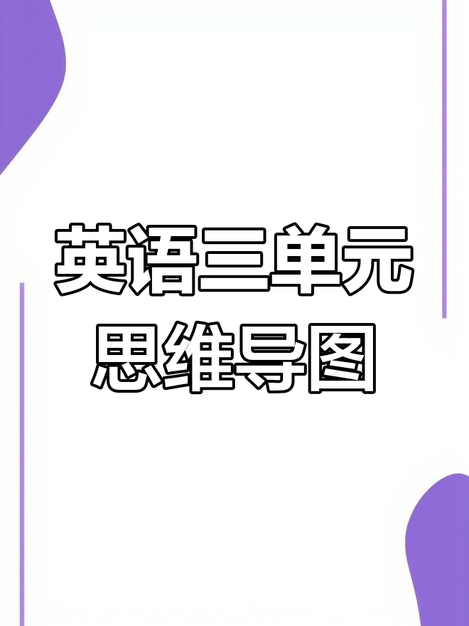 五年级英语第三单元思维导图,手抄报线稿电子版