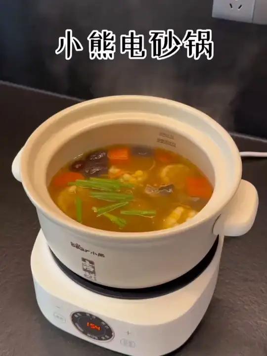 有了这个小熊电砂锅，煮粥煲汤再也不用盯着火了，三升的大容量能预约还能保温小熊快炖砂锅砂锅推