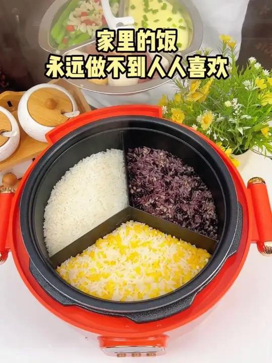 一家四口人口味各不同，一锅可以煮三种口味的米饭 每个人口味都能照顾到#电压力锅 #好物推荐