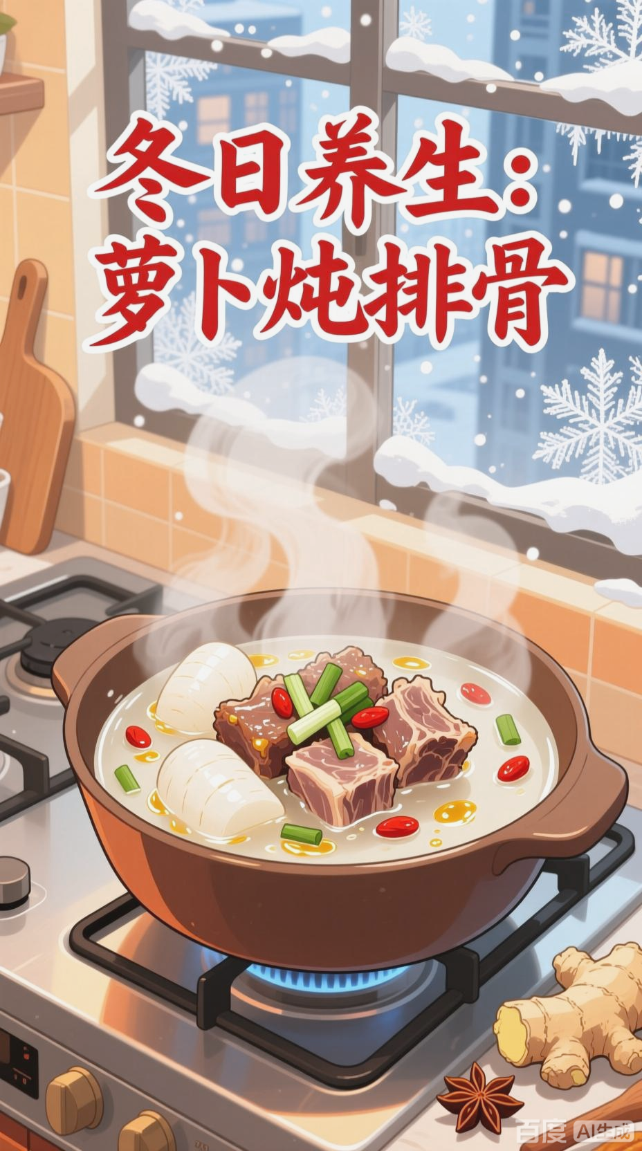 冬季吃萝卜炖排骨，润肺止咳促消化