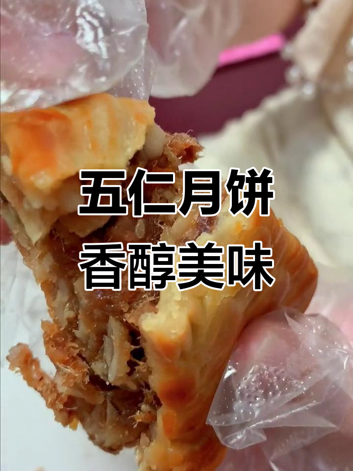 金九月饼，五种果仁与鸡腿肉丝的完美结合，回味无穷