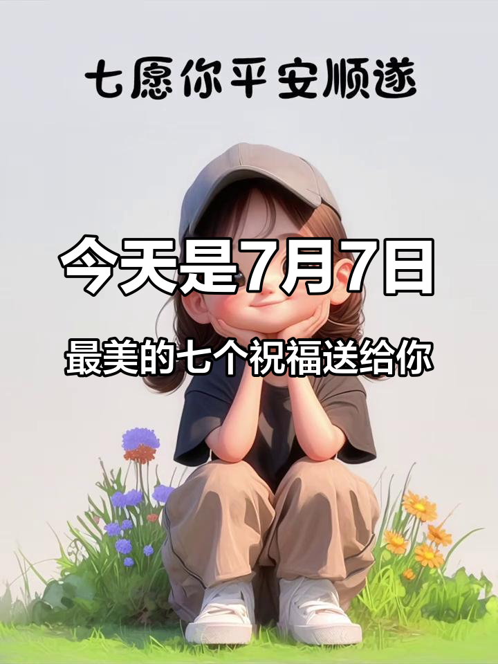 今天是7月7日,最美的七个祝福送给你,一祝你身体健康,二祝你心想事成,三祝你财源滚滚,四祝