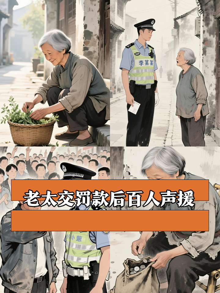 老太街上卖菜被罚,她交钱后转身离去,次日社区接到上百电话