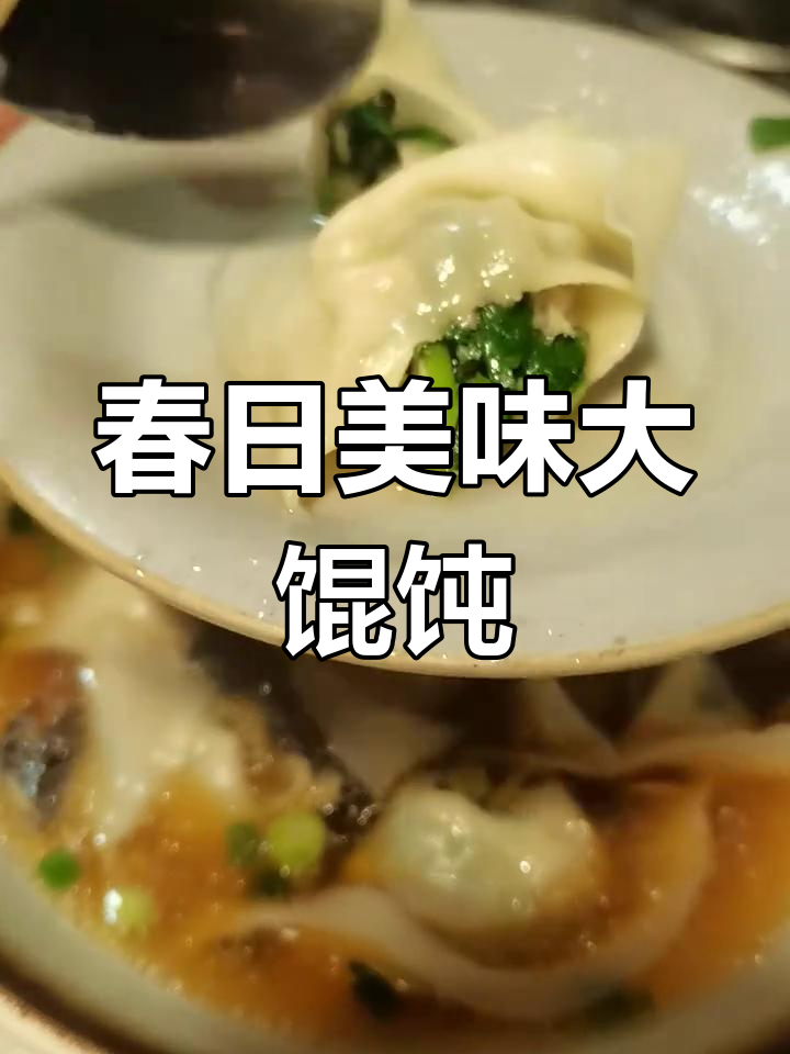 春季荠菜鲜美,搭配肉馅馄饨,家人吃得津津有味