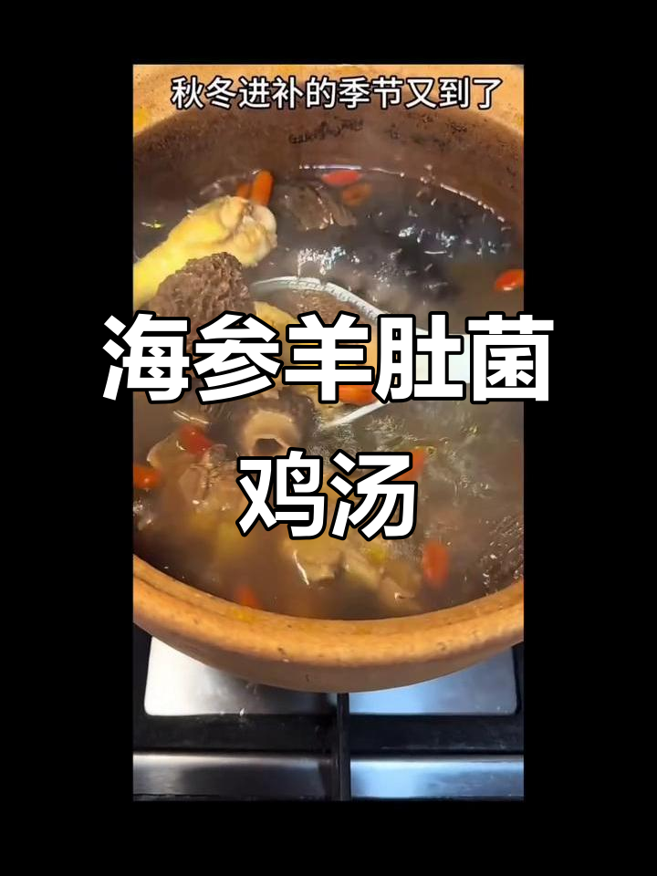 秋冬滋补汤,海参羊肚菌炖鸡,增强免疫力又美味