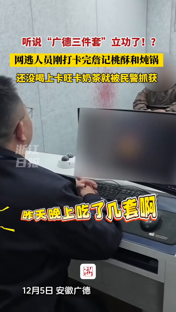 网逃人员刚打卡詹记桃酥和炖锅 还没喝上卡旺卡奶茶就被民警抓获