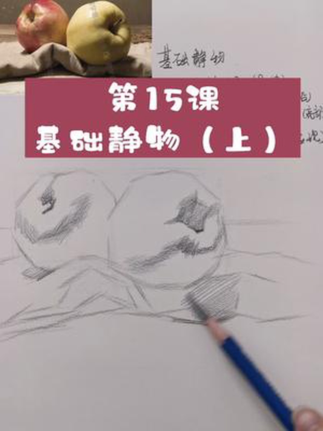 简单的静物小组合,方便零基础同学学习,教程分成了三期详细讲解 素描基础 一起学画画 素描基