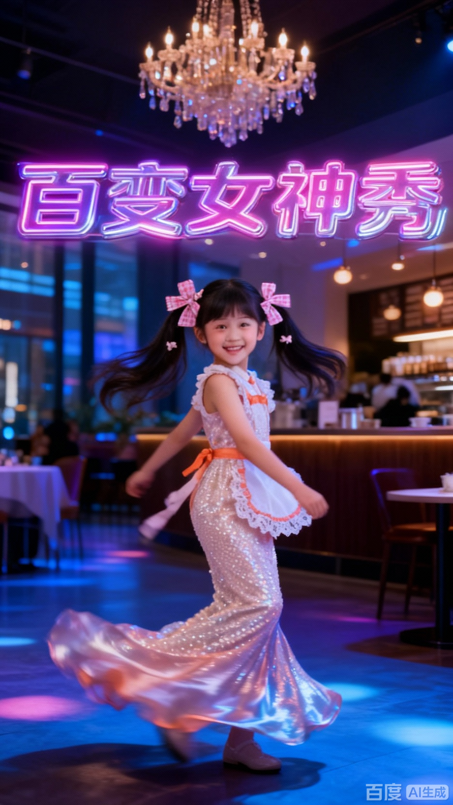 雪莉鱼尾晚礼服的女仆变身