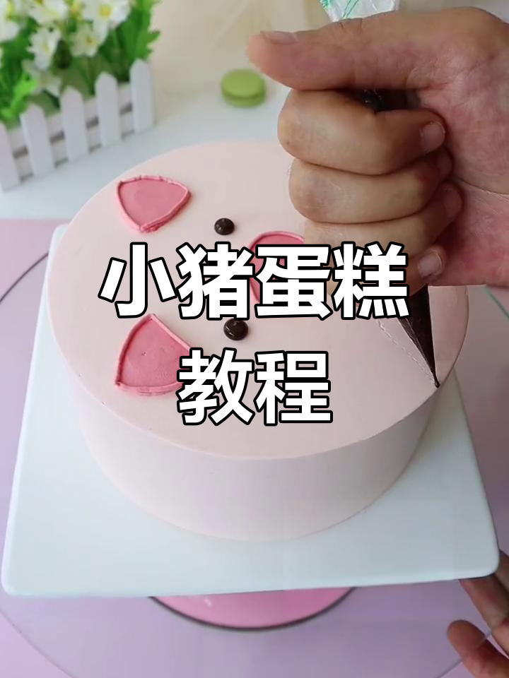 超简单小猪卡通蛋糕做法