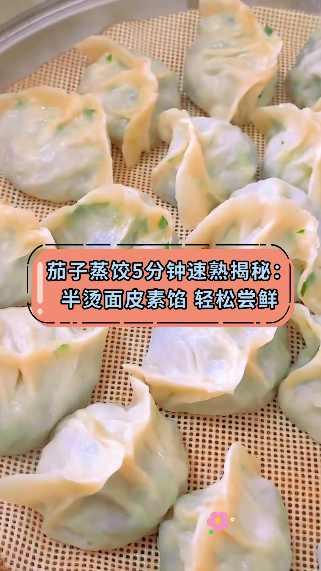 茄子蒸饺5分钟速熟揭秘:半烫面皮素馅 轻松尝鲜