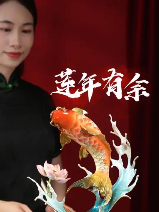 别再选普通摆件啦!非遗莲年有鱼 铜摆件,千年工艺铸就的 艺术臻品 铜器锦鲤非遗工艺非遗传承
