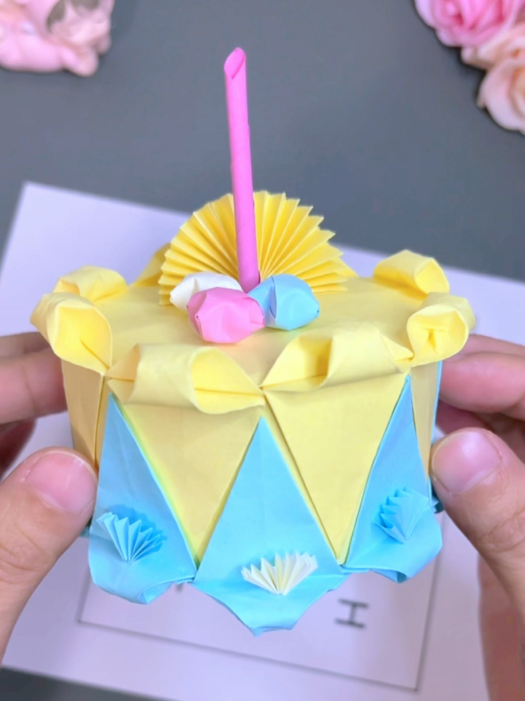 手工迷你小蛋糕折纸教程来啦～简单又可爱!