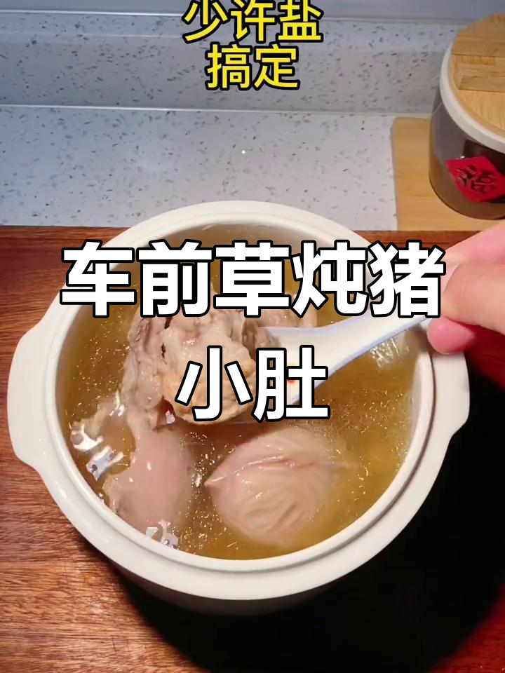 夏日汤品,车前草与猪小肚的完美搭配