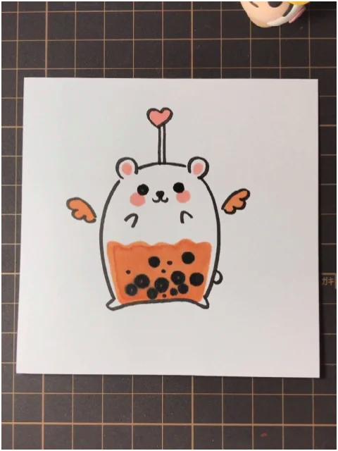 小熊奶茶简笔画