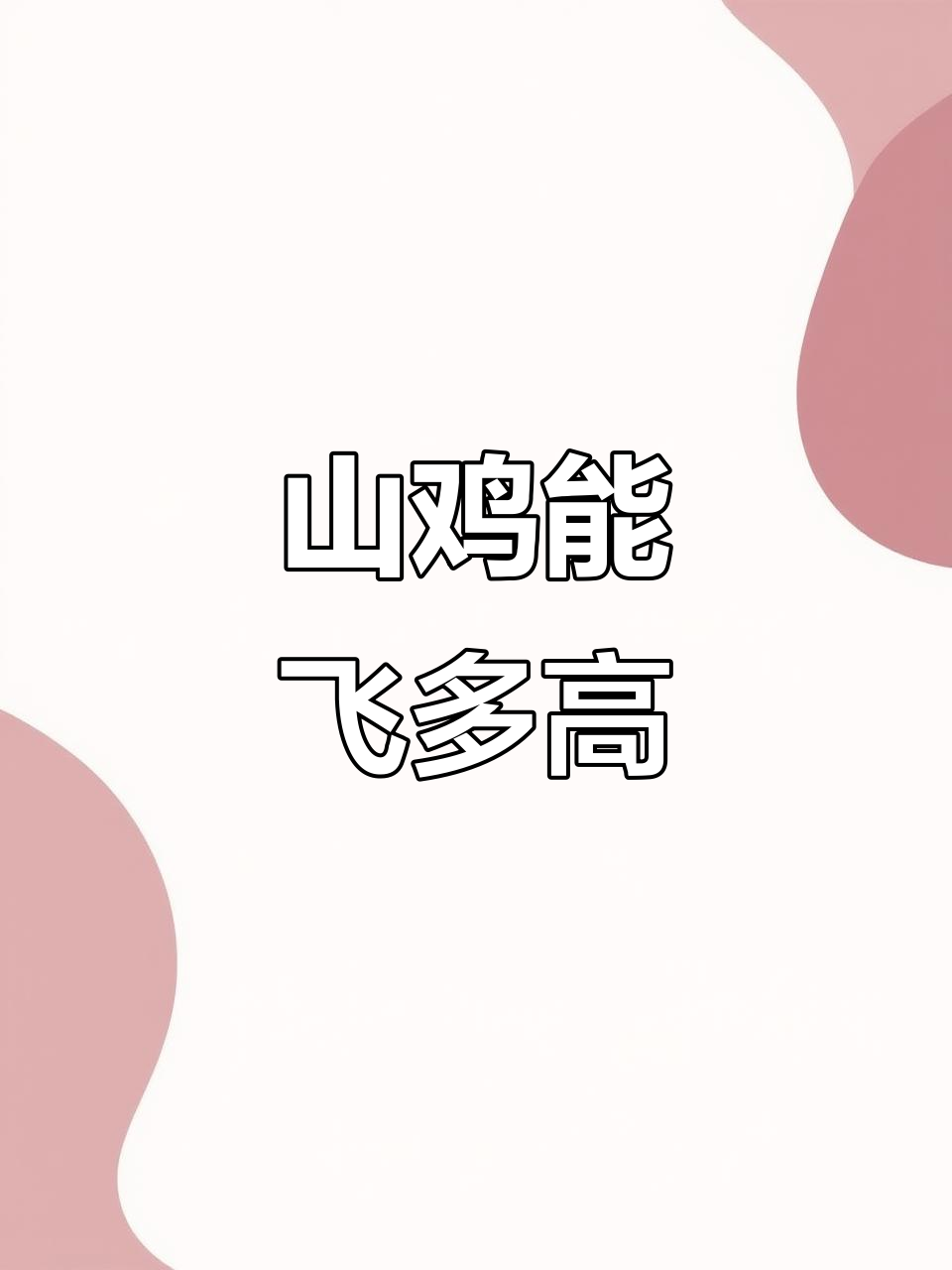 野山鸡飞行高度惊人,公母都能飞得很高