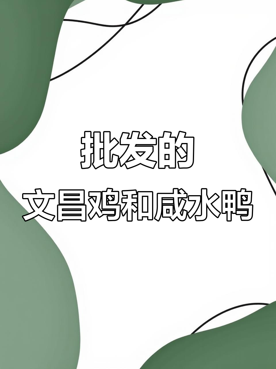 文昌鸡与咸水鸭的批发故事,鸭子也能这么有趣!