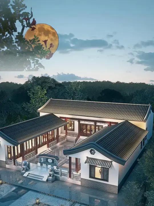 中式三合院这样设计就不错