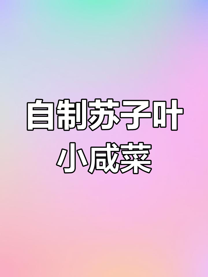苏子叶咸菜轻松做,简单又美味!