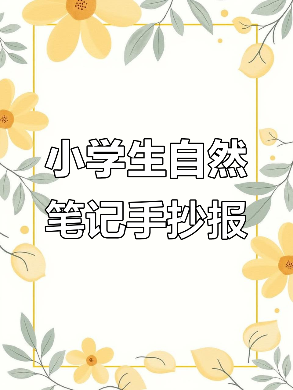 自然笔记手抄报大赛,小学生创意展示