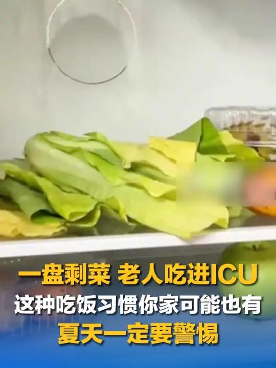 一盘剩菜，老人吃进ICU！这种吃饭习惯你家可能也有，尤其是夏天一定要警惕（来源：大象新闻）