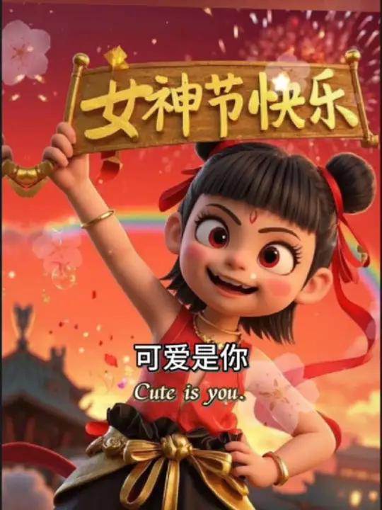 “三八妇女节的第一条祝福我想送给你,往后余生,愿暴富是你,可爱是你,美丽是你,幸福是你,健