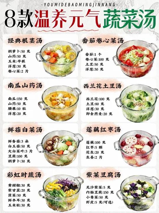 8款温养元气蔬菜汤|培养高能量体质 经典根茎元气汤 番茄卷心菜暖胃汤 南瓜山药呵护汤 鲜菇