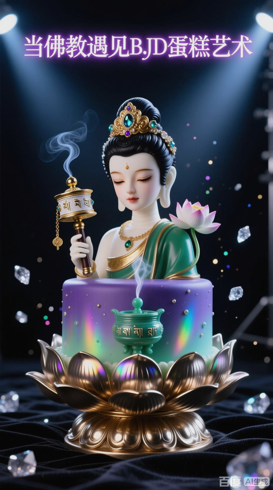 佛教文化与CG艺术的融合蛋糕