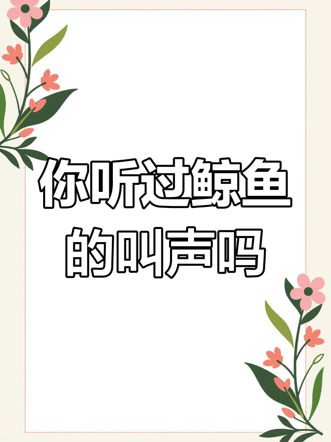 鲸鱼叫声竟然是这样!