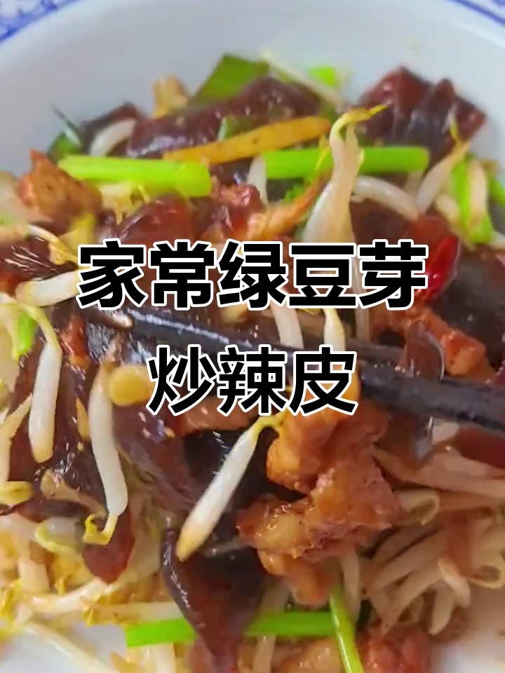 绿豆芽炒辣皮,家常下饭新风味