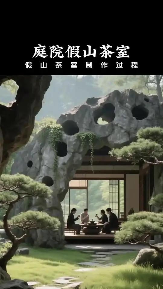 全网一千多万人看过的假山茶室是如何打造的