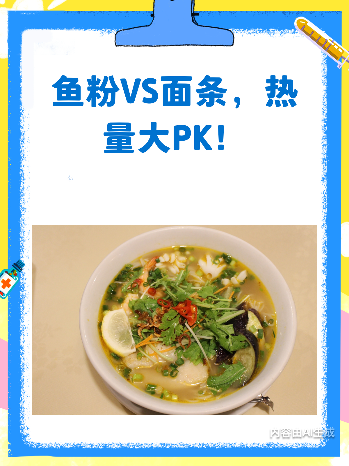 鱼粉VS面条,热量大比拼!结果你猜?