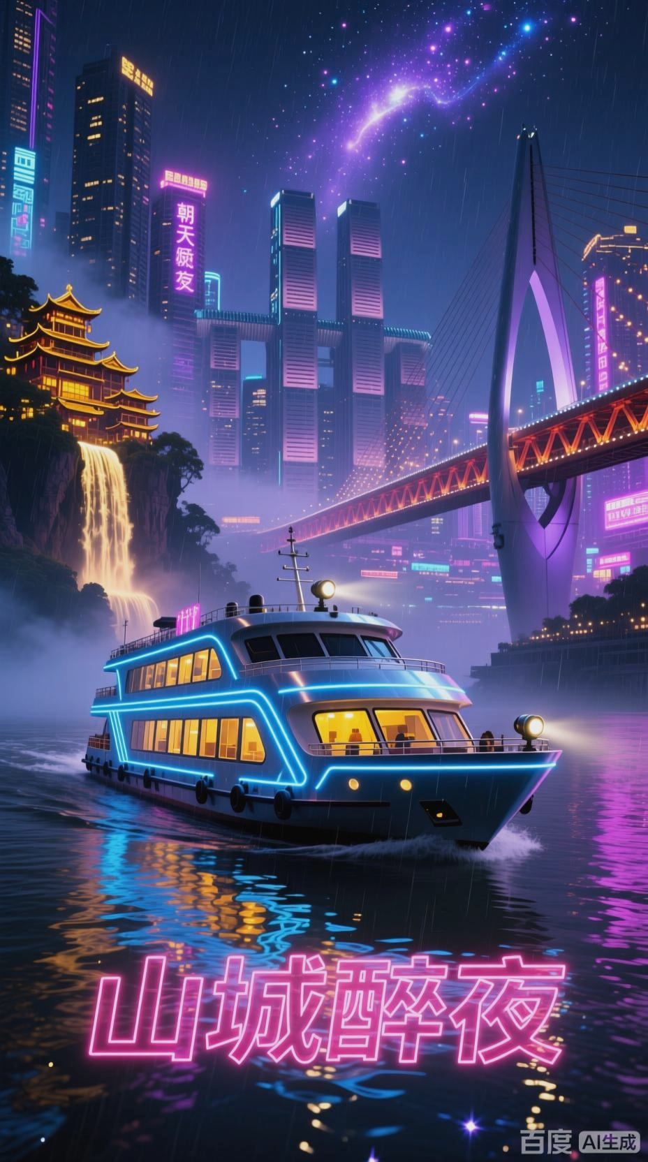 重庆夜景:赛博朋克的魔幻都市