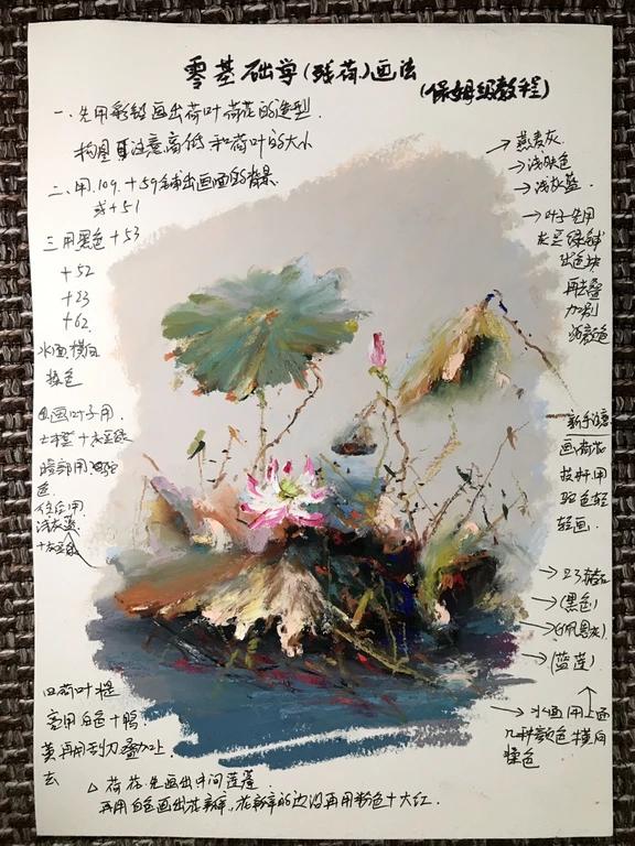 油画棒|残荷画法大全