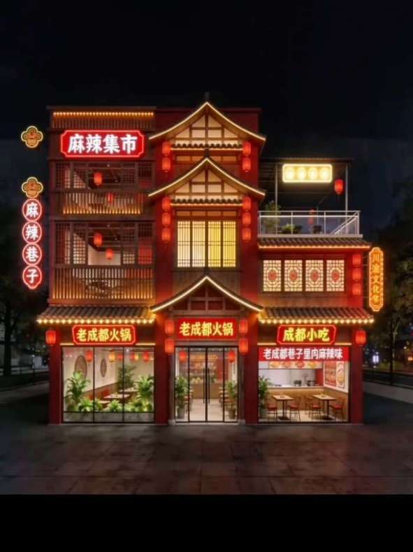 AI效果图设计#门头设计 #门头招牌 #餐饮装修 #店面装修 #店面设计