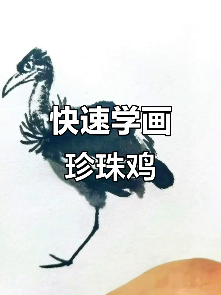 一分钟学会珍珠鸡国画,轻松掌握写意技巧