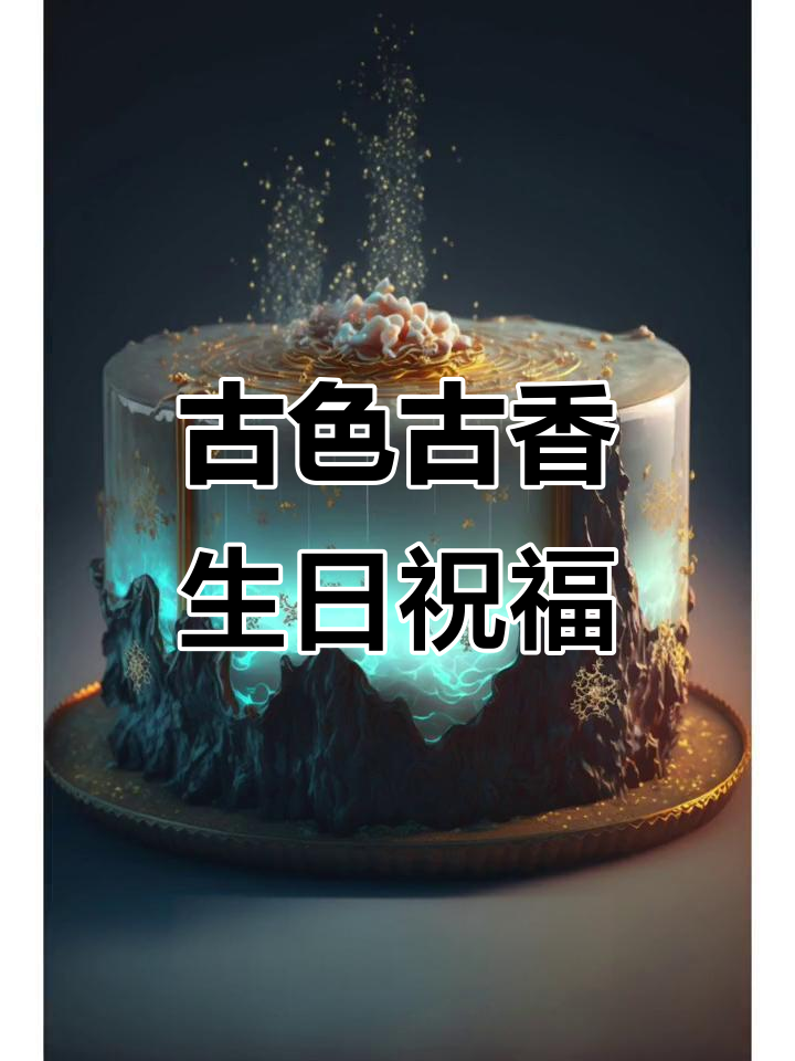 古风蛋糕送上，生日快乐祝福满满！