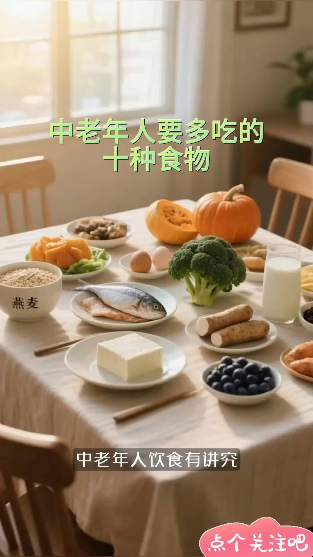 中老年人要多吃的十种食物 健康饮食搭配 中老年营养膳食 吃出健康 中老年营养餐 营养又健康