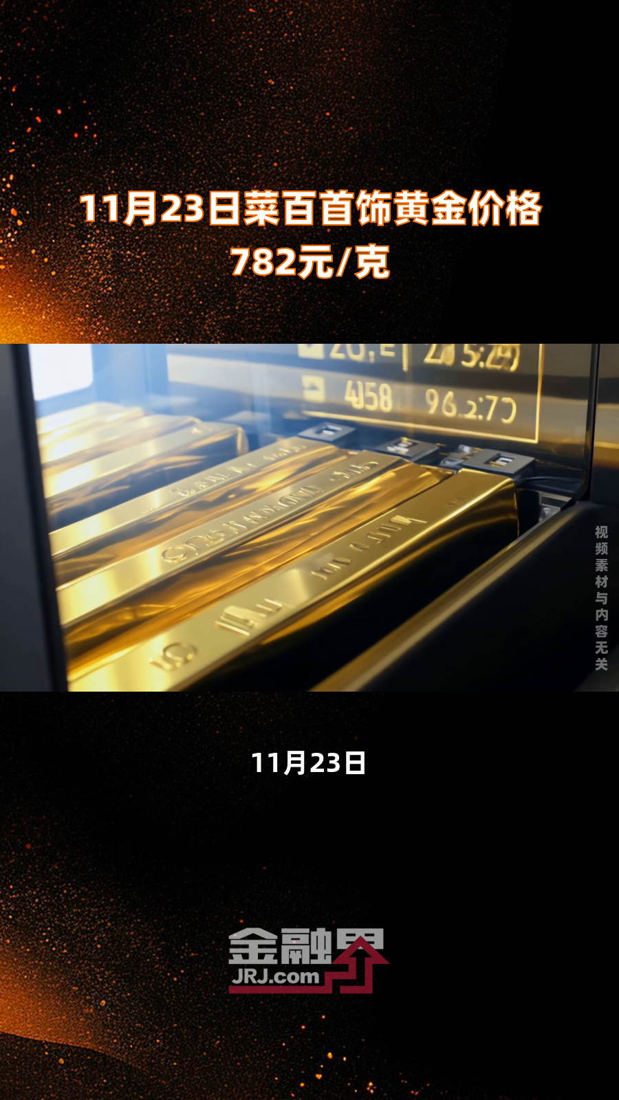 11月23日菜百首饰黄金价格782元/克|快报
