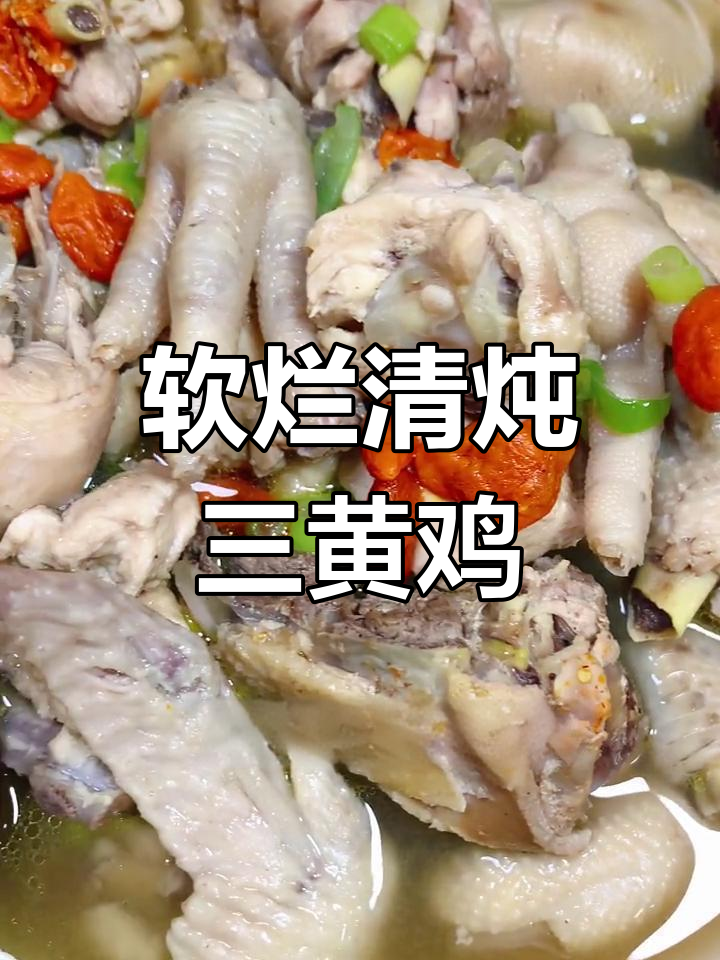 清炖三黄鸡,汤鲜味美,软烂入味家常做法