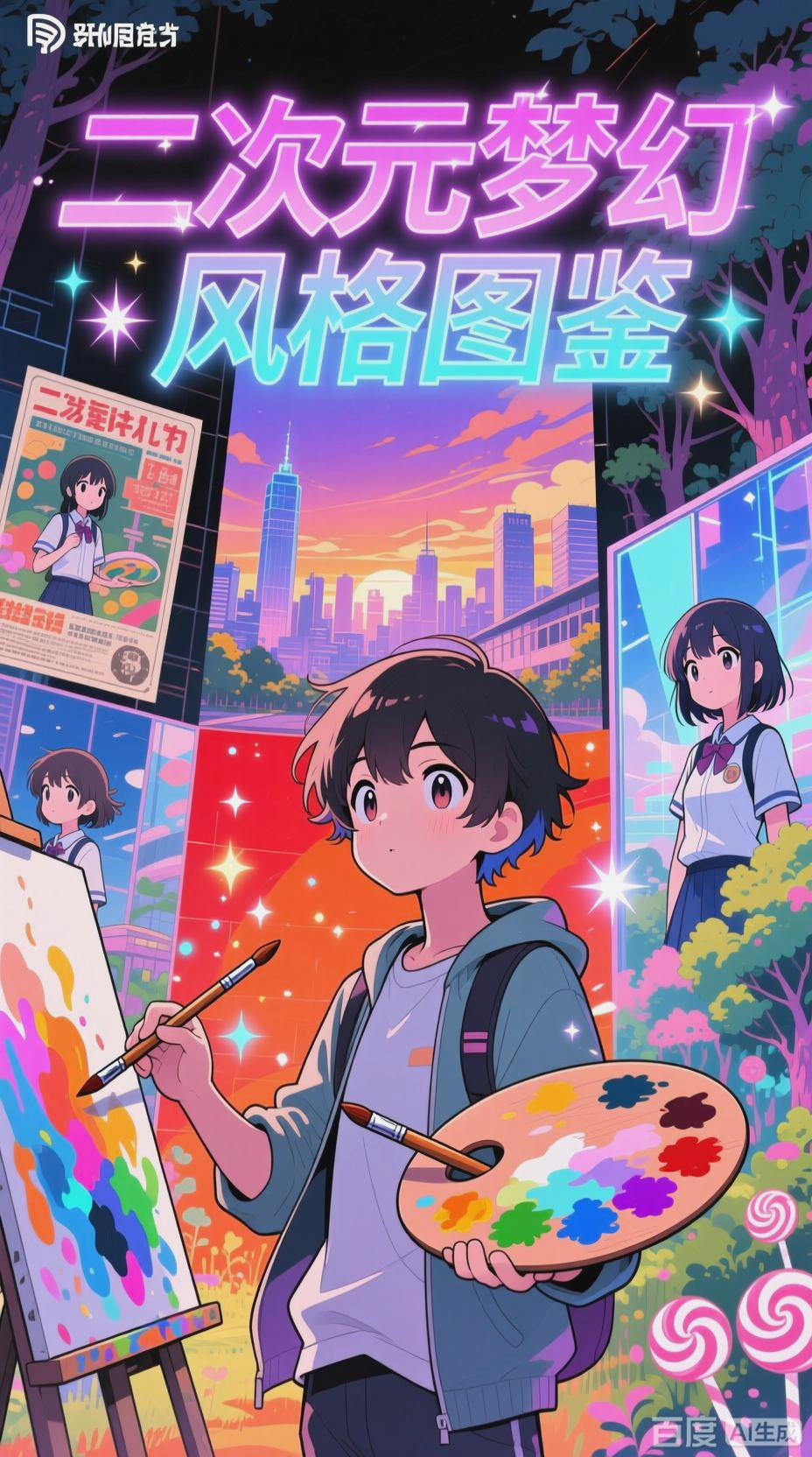 二次元插画风格探索