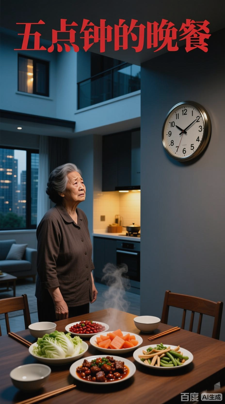 憨憨备晚餐,别墅夜开餐