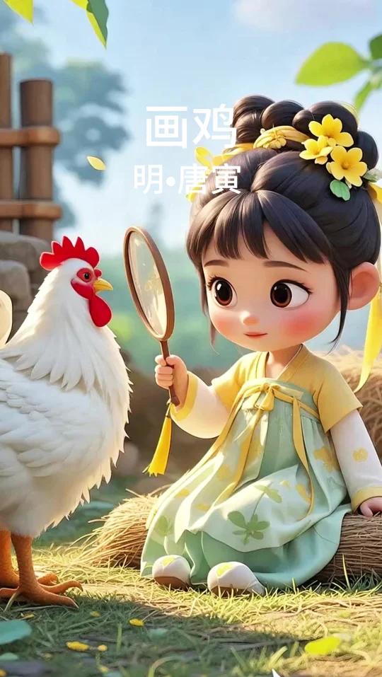 唐寅《画鸡》幼儿0-3-6岁儿童必背启蒙早教